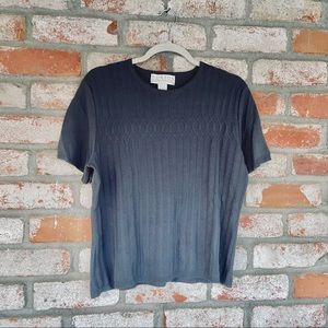 VINTAGE Grey Cable Knit Top
